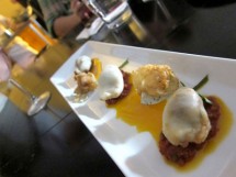 A medley of marinated squid with various preparations, some stuffed with three types of chorizo, and some battered and fried crispy at NFA underground restaurant