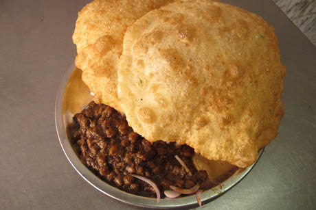 Plate of chole bhature in New Delhi