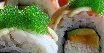 Sushi With Green Tobiko