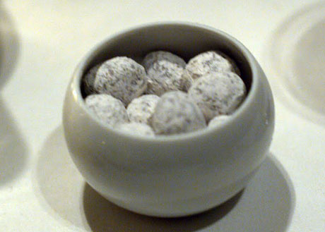 Mignardises - candied, chocolate-coated macadamia nuts