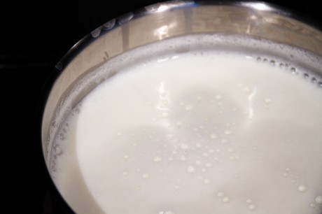 Milk starting to froth