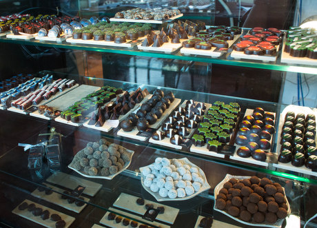 Over two dozen types of handmade chocolates 